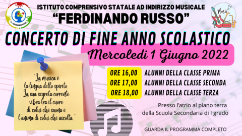 CONCERTO DI FINE ANNO SCOLASTICO 